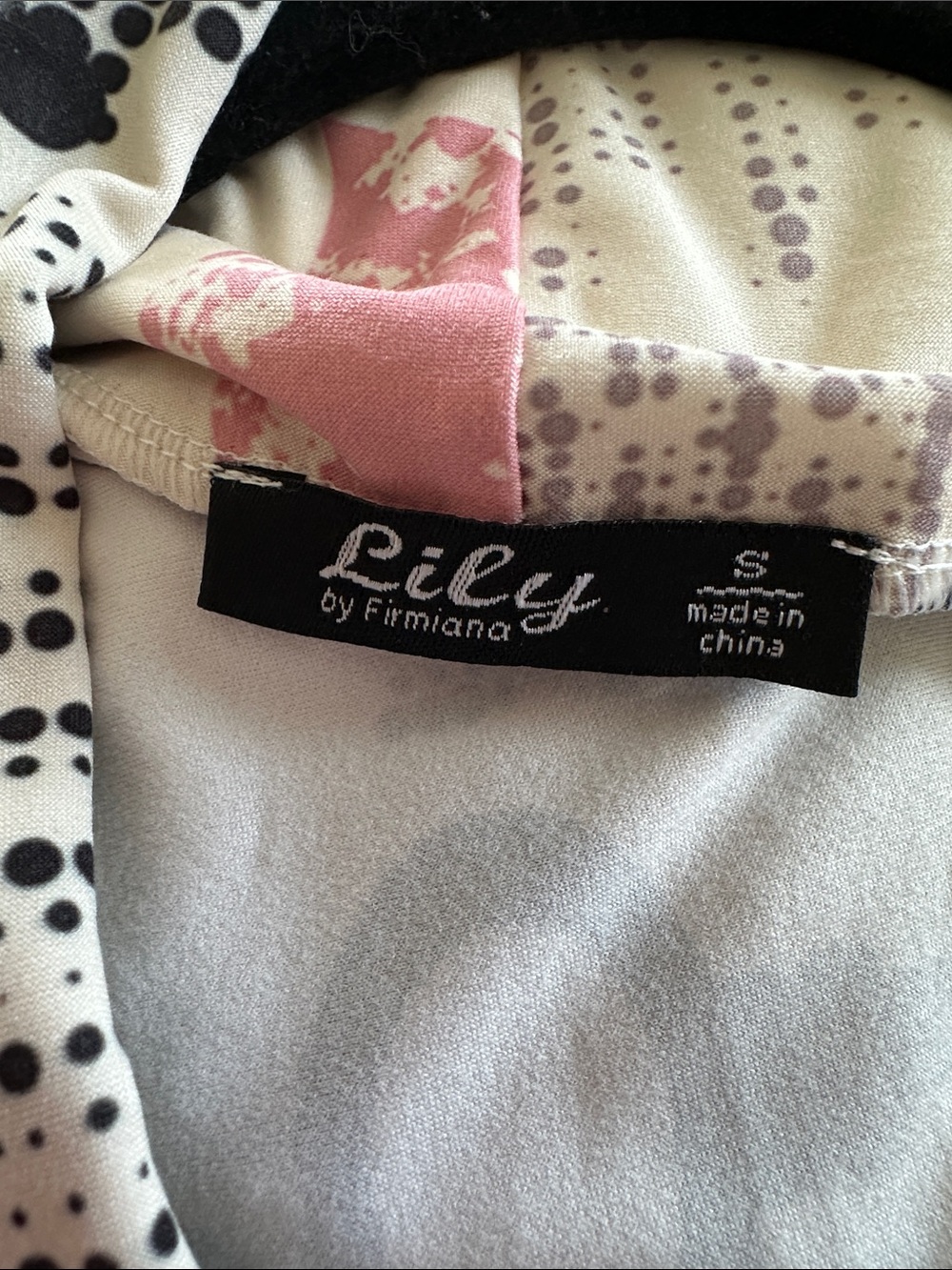 Lily abstract Printed Open Front Kimono Jacket in Cream, Black & Pink - Picture 5 of 6